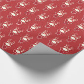 Cute Cartoon Rudolph Red Pattern Geschenkpapier (Ecke)