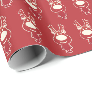 Cute Cartoon Rudolph Red Pattern Geschenkpapier