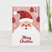 Cute Cartoon Santa Claus Face Merry Christmas Card Karte (Vorderseite)
