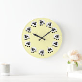 Cute Cartoon Sheep Yellow Round Clock Große Wanduhr (Zuhause)