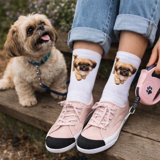 Cute Cartoon Shih Tzu Dog Socks Socken
