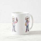 Cute Cartoon Skeleton Selfie - Full Body Trendy Ou Kaffeetasse (VorderseiteRechts)