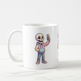 Cute Cartoon Skeleton Selfie - Full Body Trendy Ou Kaffeetasse