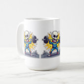 “Cute Cartoon Skeleton Weightlifter • Funny Gym Ba Kaffeetasse (Vorderseite Links)