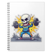 “Cute Cartoon Skeleton Weightlifter • Funny Gym Ba Notizblock (Vorderseite)