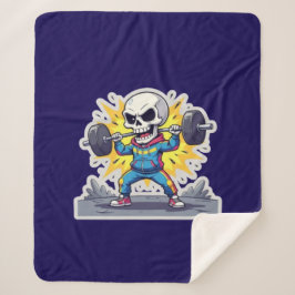 “Cute Cartoon Skeleton Weightlifter • Funny Gym Ba Sherpadecke