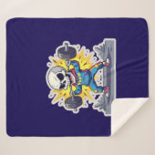 “Cute Cartoon Skeleton Weightlifter • Funny Gym Ba Sherpadecke (Vorderseite (Horizontal))