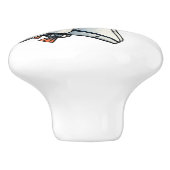 Cute Cartoon Spaceship Personalized Keramikknauf (Seitenansicht)