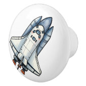 Cute Cartoon Spaceship Personalized Keramikknauf (Rechts)