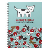 Cute Cartoon Spotted Doggies & Bones Pet Notebook Notizblock (Vorderseite)