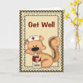 Cute Cartoon Squirrel Get Well Card Karte (Gelbe Blume)