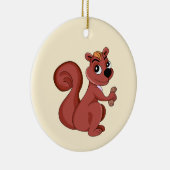 Cute cartoon squirrel with a peanut keramik ornament (Rechts)