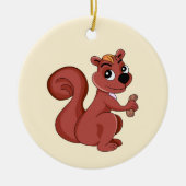 Cute cartoon squirrel with a peanut  keramik ornament (Vorne)