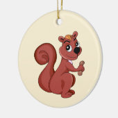 Cute cartoon squirrel with a peanut keramik ornament (Links)