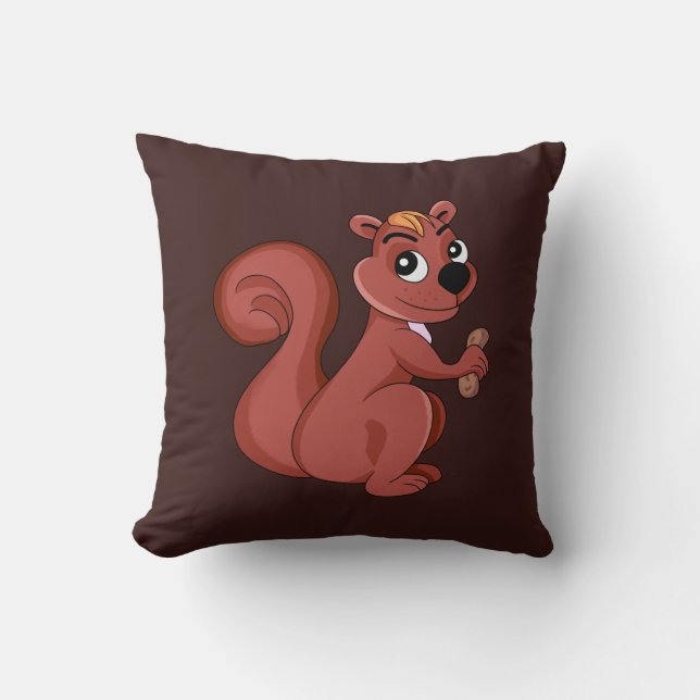 Cute cartoon squirrel with a peanut kissen (Vorderseite)