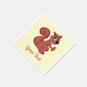 Cute cartoon squirrel with a peanut  napkins serviette (Ecke)