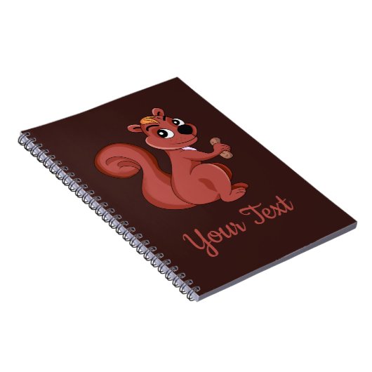 Cute cartoon squirrel with a peanut Photo Notebook Notizblock (Rechte Seite)