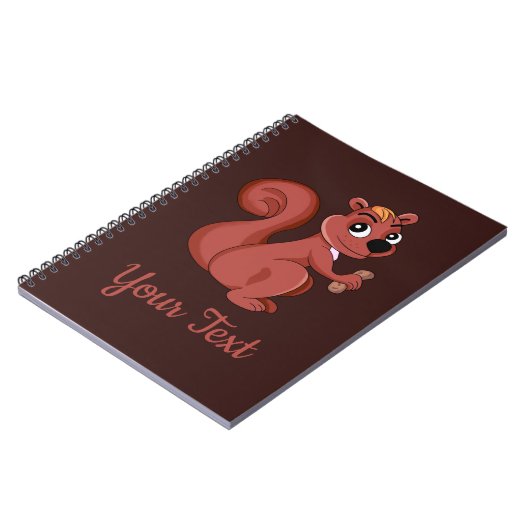 Cute cartoon squirrel with a peanut Photo Notebook Notizblock (Linke Seite)