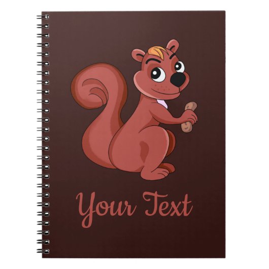 Cute cartoon squirrel with a peanut Photo Notebook Notizblock (Vorderseite)