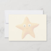 Cute Cartoon Starfish Blue Ocean Blank Cream Mitteilungskarte (Rückseite)