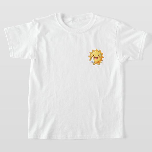 Cute Cartoon Sun Character Wiping Sweat T-Shirt (Ablage )
