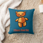 Cute Cartoon Teddy Bear Pun Illustration Kissen (Decke)