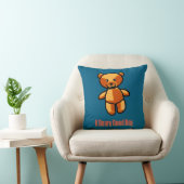 Cute Cartoon Teddy Bear Pun Illustration Kissen (Stuhl )