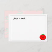 Cute Cartoon Tomato Custom Just a Note Mitteilungskarte (Vorne/Hinten)
