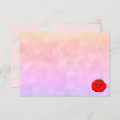 Cute Cartoon Tomato Watercolor Custom Blank Mitteilungskarte (Vorne/Hinten)