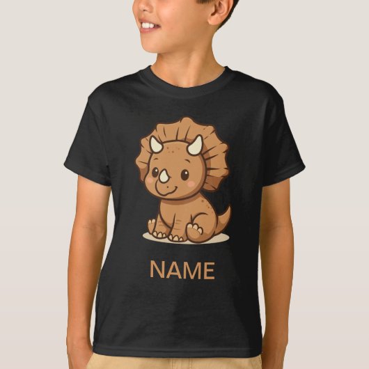 Cute Cartoon Triceratops Kids' T-Shirt (Vorderseite)