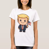 Cute Cartoon Trump T-Shirt | Patriotic American Fl (Vorderseite)