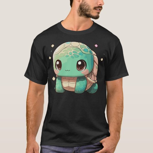 Cute Cartoon Turtle Kawaii Anime Turtle Lover T-Shirt (Vorderseite)