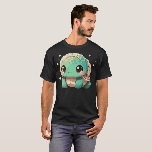 Cute Cartoon Turtle Kawaii Anime Turtle Lover T-Shirt (Vorne ganz)