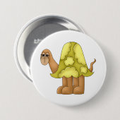 Cute Cartoon Turtle with Puffy Green Shell Button (Vorne & Hinten)