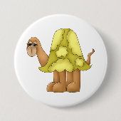 Cute Cartoon Turtle with Puffy Green Shell Button (Vorderseite)