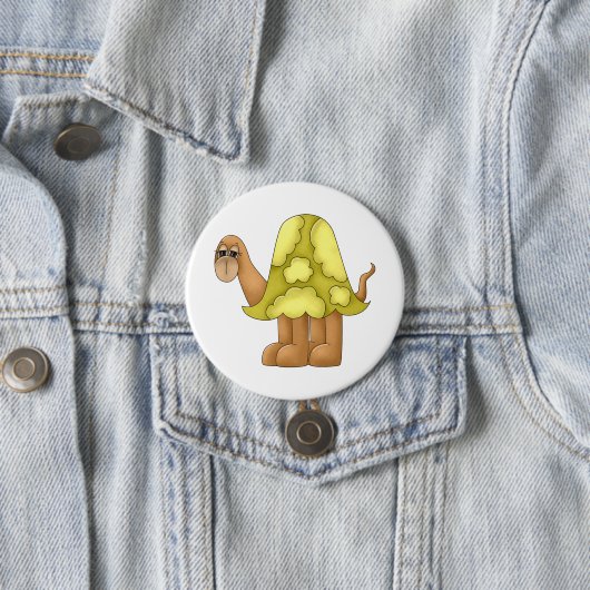 Cute Cartoon Turtle with Puffy Green Shell Button (Beispiel)