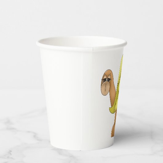 Cute Cartoon Turtle with Puffy Green Shell Pappbecher (Rechts)