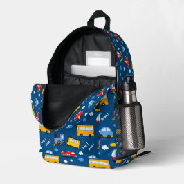 Cute Cartoon Vehicles Pattern Bedruckter Rucksack