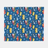 Cute Cartoon Vehicles Pattern Fleecedecke (Vorderseite (Horizontal))