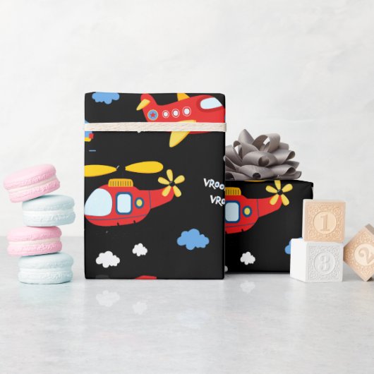 Cute Cartoon Vehicles Pattern  Geschenkpapier (Babyparty)