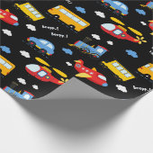 Cute Cartoon Vehicles Pattern Geschenkpapier (Ecke)