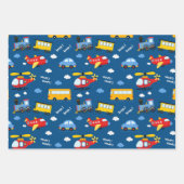Cute Cartoon Vehicles Pattern Geschenkpapier Set (Vorderseite 3)