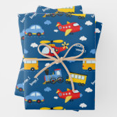 Cute Cartoon Vehicles Pattern  Geschenkpapier Set (Beispiel)