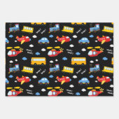Cute Cartoon Vehicles Pattern Geschenkpapier Set (Vorderseite 2)