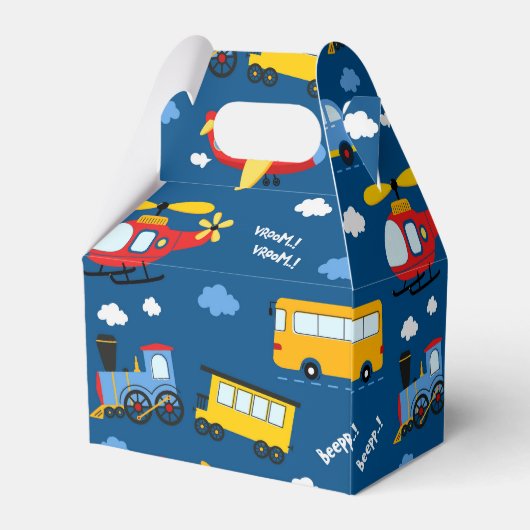 Cute Cartoon Vehicles Pattern  Geschenkschachtel (Rückseite)
