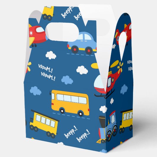 Cute Cartoon Vehicles Pattern Geschenkschachtel (Geöffnet)