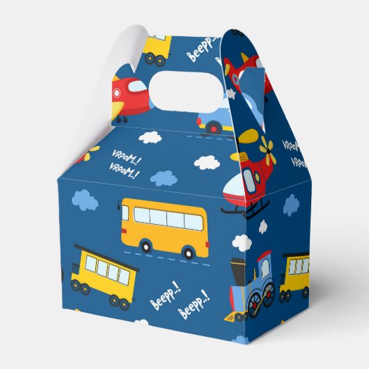 Cute Cartoon Vehicles Pattern  Geschenkschachtel (Vorderseite)