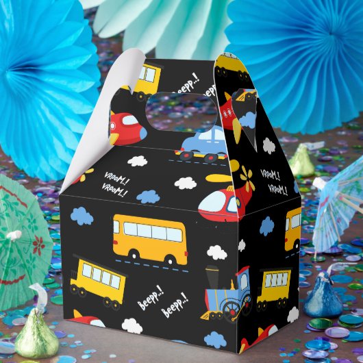 Cute Cartoon Vehicles Pattern  Geschenkschachtel (Party)