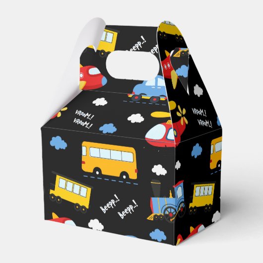 Cute Cartoon Vehicles Pattern  Geschenkschachtel (Vorderseite)