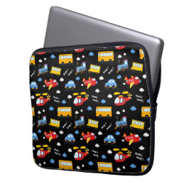 Cute Cartoon Vehicles Pattern Laptopschutzhülle